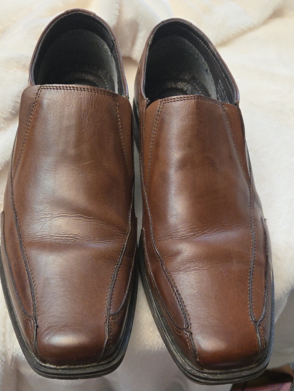 Structure Brown Leather Slip-On Loafers